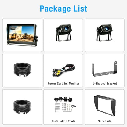 10.1" 1080P AHD Wired Reverse Rear View Backup Camera System