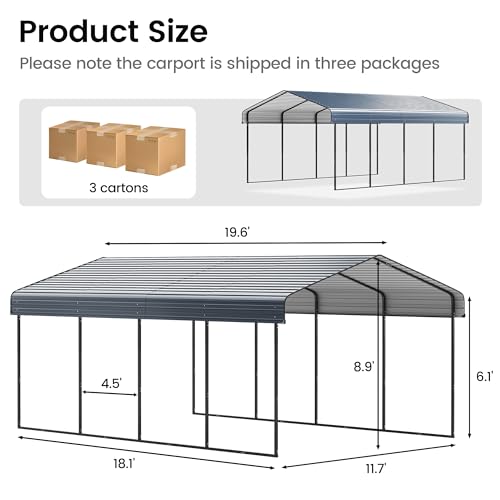 12'x20' Heavy Duty Metal Carport