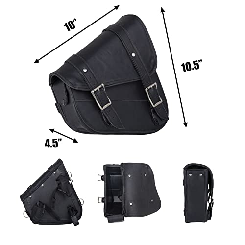 Premium Naked Leather Swing Arm Bag For Motorcycle Left Side Solo Bags Saddle Bags For Softails Choppers