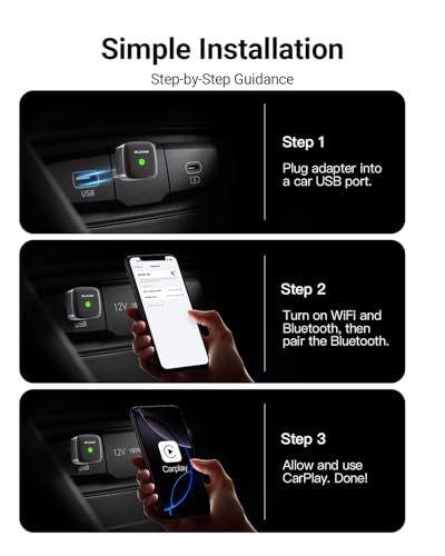 Mini Wireless CarPlay Adapter for Carplay and Android Auto 2