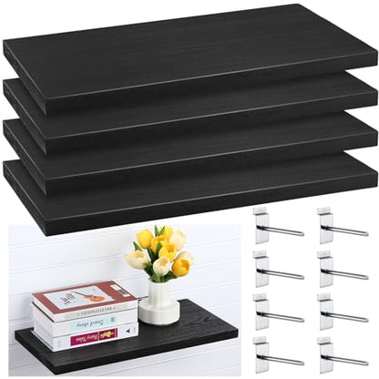 Wooden Floating Shelves for Wall Set of 4 (4 Count)