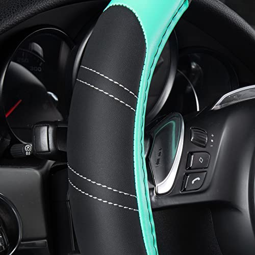 Line Rider Microfiber Leather Sporty Steering Wheel Cover Universal Fits for 95% Truck