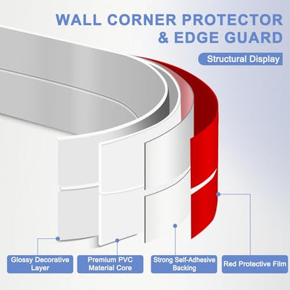 Wall Corner Protector Moulding Trim Peel and Stick (10 Foot)