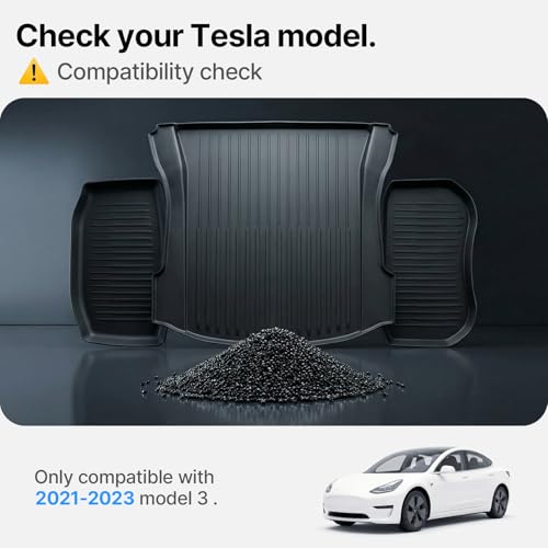 All Weather Cargo Liners for Tesla Model 3 Trunk Mats (3 Count)