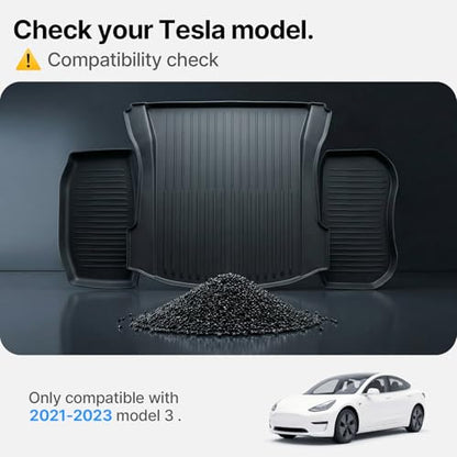 All Weather Cargo Liners for Tesla Model 3 Trunk Mats (3 Count)