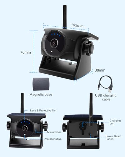 1080P Solar Magnetic Wireless Backup Hitch Camera