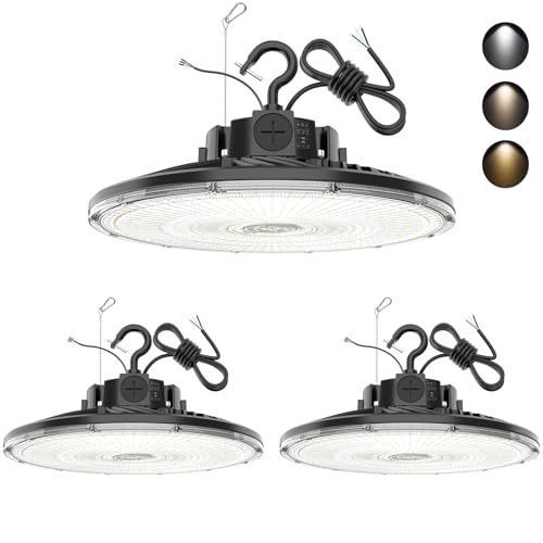 3 Pack 480V LED High Bay Light UL Listed UFO Light 200W 150W 120W Adjustable (3 Count)