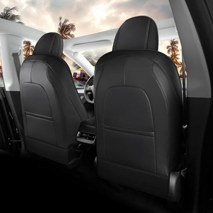 for Tesla Model Y Seat Covers Custom Fit Leather Seat Cover Black