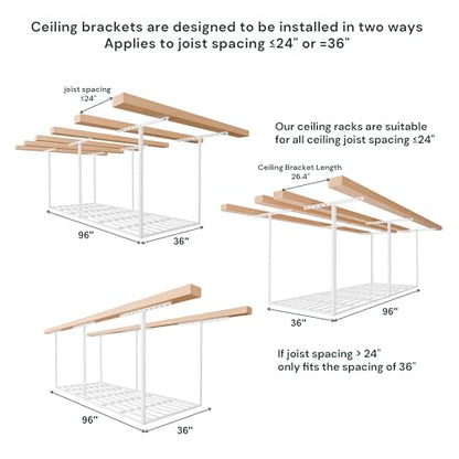 3x8 Garage Storage Overhead Rack Organization