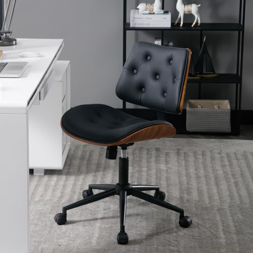 Armless Home Office Chair in Button Style