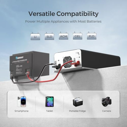 Inverter PUH 1000W Pure Sine Wave Power Inverter with UPS Transfer Switch & Bluetooth
