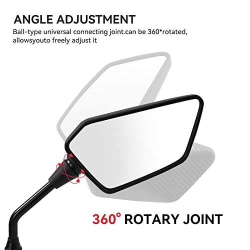 ATV Mirror Side Rearview Mirrors for Bike Motorcycle Scooter (2 Count)