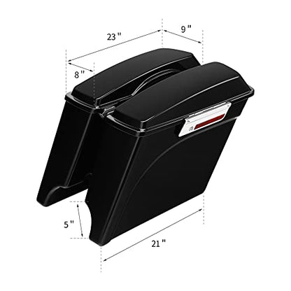 Motorcycle 5" Stretched Saddlebags with Chrome Conversion Brackets Fit For Harley Softail Deluxe Heritage Softail 1984