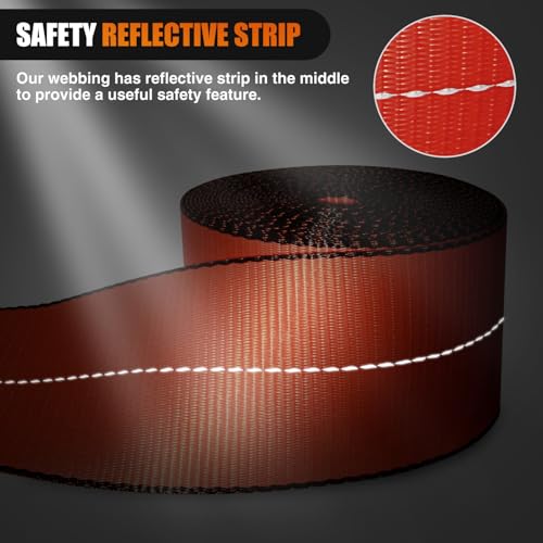 Truck Straps 4" x 30' Heavy Duty Tie Down with Flat Hooks (10 Count)