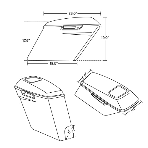 Motorcycle 5" Stretched Saddlebags Fit For Harley Touring 2014 (2 Count)