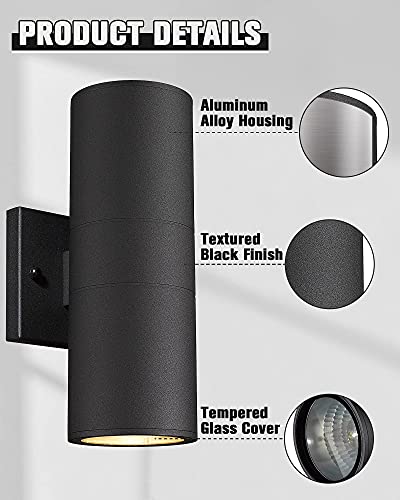 Cylinder Outdoor Wall Sconce Lights (4 Count)