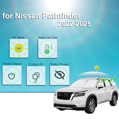 8pcs Thicken Full Window Sun Shades for Nissan Pathfinder 2022