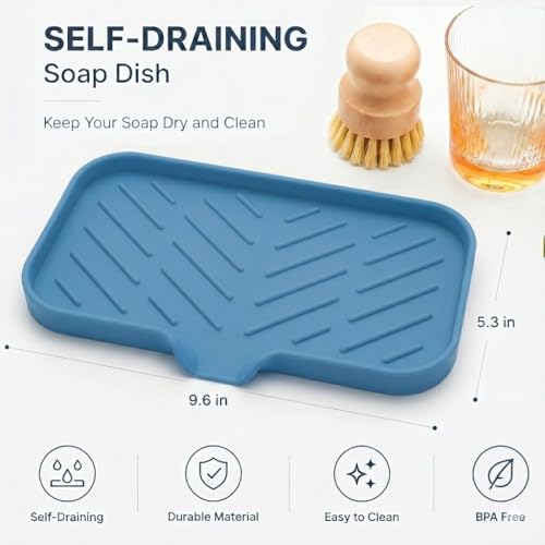 Silicone Soap Dish with Drain Spout