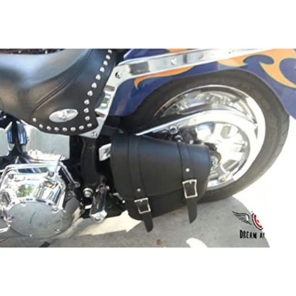 Premium Naked Leather Swing Arm Bag For Motorcycle Left Side Solo Bags Saddle Bags For Softails Choppers