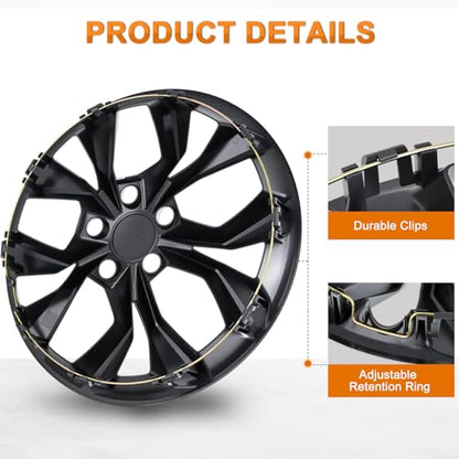 Wheel Cover Hubcaps 17 Inch Compatible with Honda CR (4 Count)