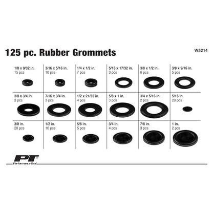 W5214 125 Piece Rubber Grommet Assortment Kit