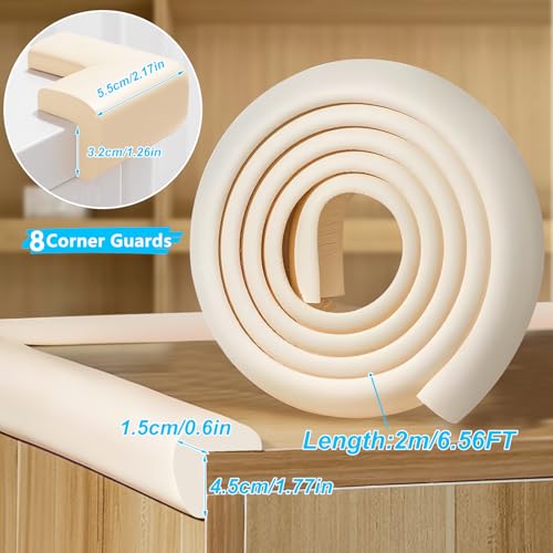 Foam Baby Edge Protector Strip Furniture Safety 1 Rolls+ 8 Corners (8 Count)