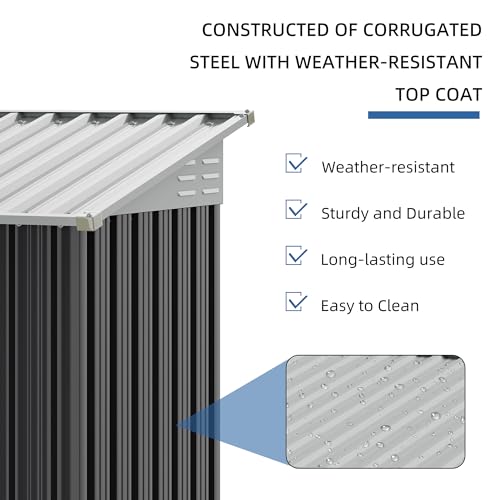 JY QAQA 6x4 FT Metal Outdoor Garden Storage Shed