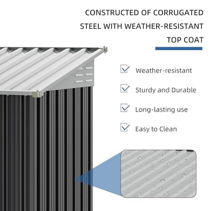 JY QAQA 6x4 FT Metal Outdoor Garden Storage Shed