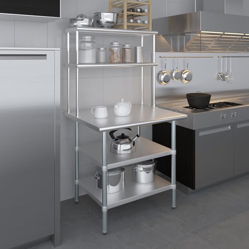 Stainless Steel Work Table with 2 Shelves