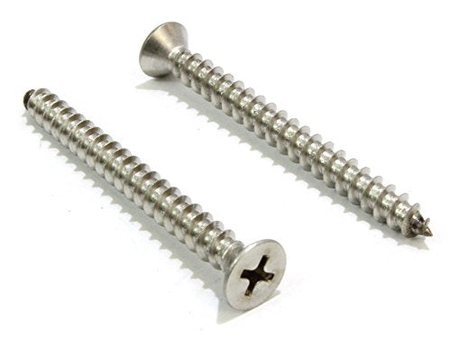 8 X 1'' Stainless Flat Head Phillips Wood Screw (100 Count)
