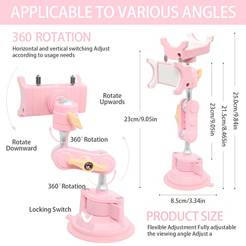 Suction Cup Phone Mount 360 Rotating Universal Ball Head Arm for Car Dashboard Windshield Vehicle Sunroof