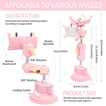 Suction Cup Phone Mount 360 Rotating Universal Ball Head Arm for Car Dashboard Windshield Vehicle Sunroof