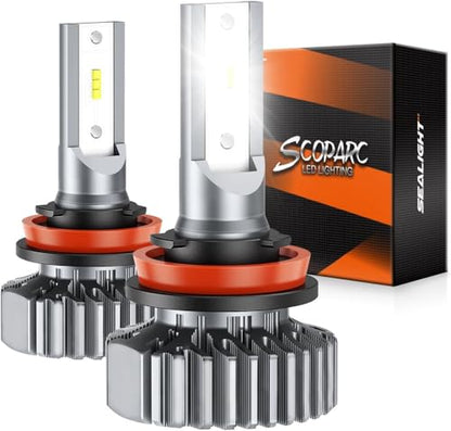 H11/H8/H9 Light Bulbs, Super Bright Single Beam with Cooling Fan, Plug and Play, Non-Polarity, Fog Bulbs, Powersports Accessory Lights, Pack of 2 (2 Count)
