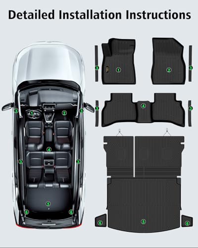 Floor Mats & Cargo Mat & Backrest Mat for Chevy Trailblazer AWD 2021 (160 Ounce)