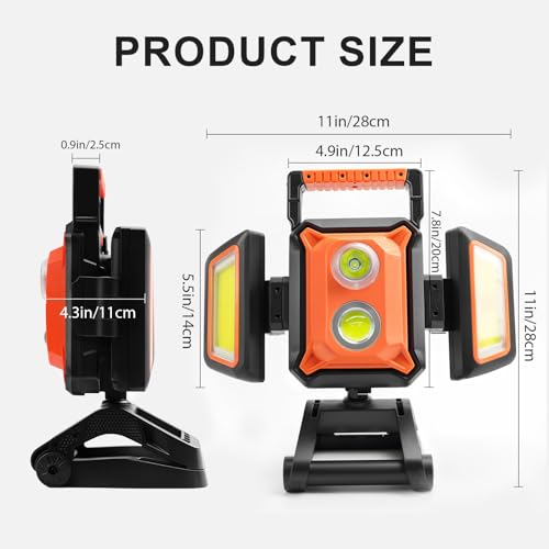 4000LM LED Work Light Rechargeable with Clamp