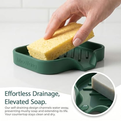 Silicone Soap Dish with Drain Spout