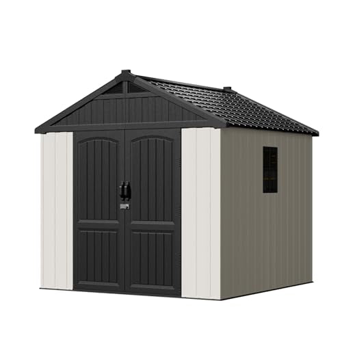 8x8 FT Resin Outdoor Storage Shed with Floor