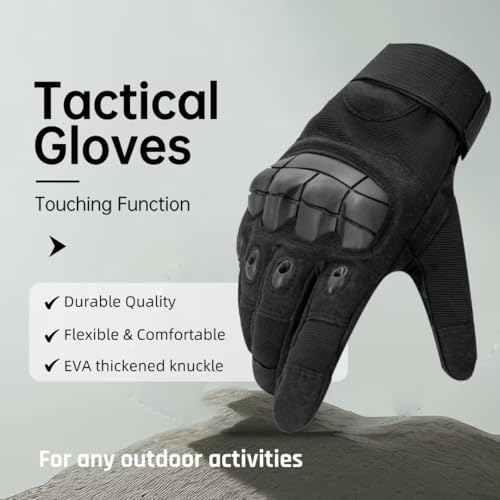 Black Touchscreen Tactical Gloves for Outdoor Protection Gloves