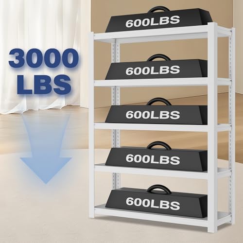 5 Tier White Shelving with Board