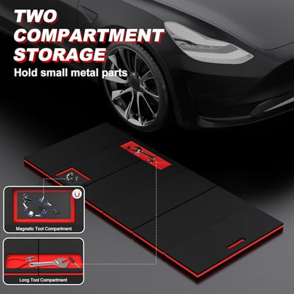 22.8" Wide Mechanic Mat Foldable EVA Kneeling Pad with Magnetic Tool Slots