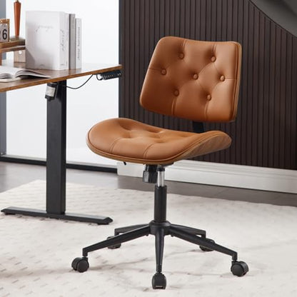 Armless Home Office Chair in Button Style