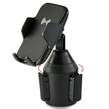 ONN Cup Holder Phone Mount with Wireless Charger