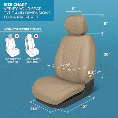 Curated Sandstone Leather Seat Covers for Cars & SUVs