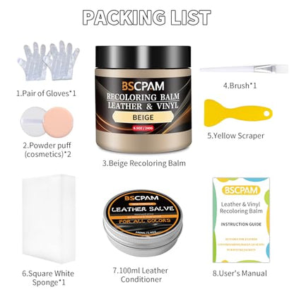 Beige Leather Recoloring Balm with 100ml Mink Oil