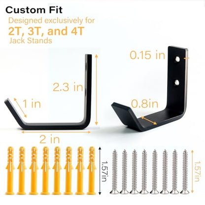 4 Packs Jack Stands Wall Mount Organizer (4 Count)