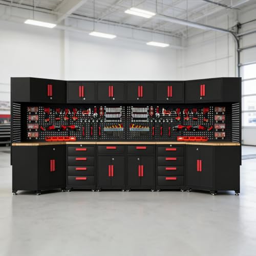 2Pcs Corner Garage Storage Cabinet System