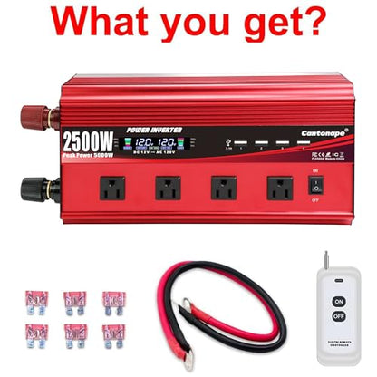 2500W Power Inverter 12V to 110V