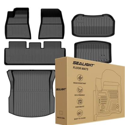 2024 2025 2026 Tesla Model 3 Floor Mats All Weather Full Set by SEALIGHT (4 Count)