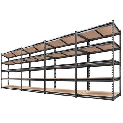 2000LBS Garage Shelving Heavy Duty 72''H Storage Shelves 5 Tier Heavy Duty Shelving (4 Count)