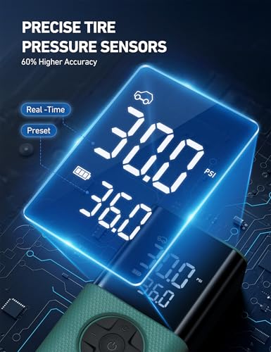 L7S Tire Inflator Portable Air Compressor Cordless with Digital Pressure Gauge